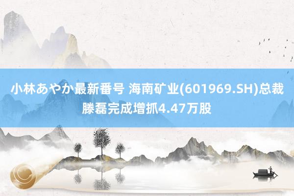 小林あやか最新番号 海南矿业(601969.SH)总裁滕磊完成增抓4.47万股