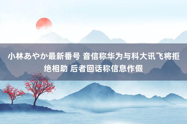 小林あやか最新番号 音信称华为与科大讯飞将拒绝相助 后者回话称信息作假